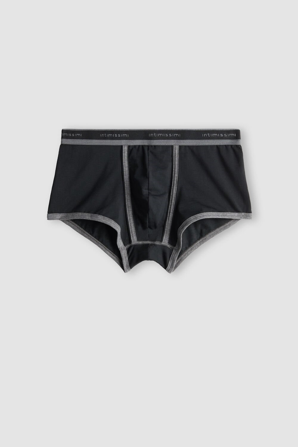 Intimissimi Stretch Supima® Katoenen Boxer Shorts with Logo Detail Zwart Zwart | JYXFK7630