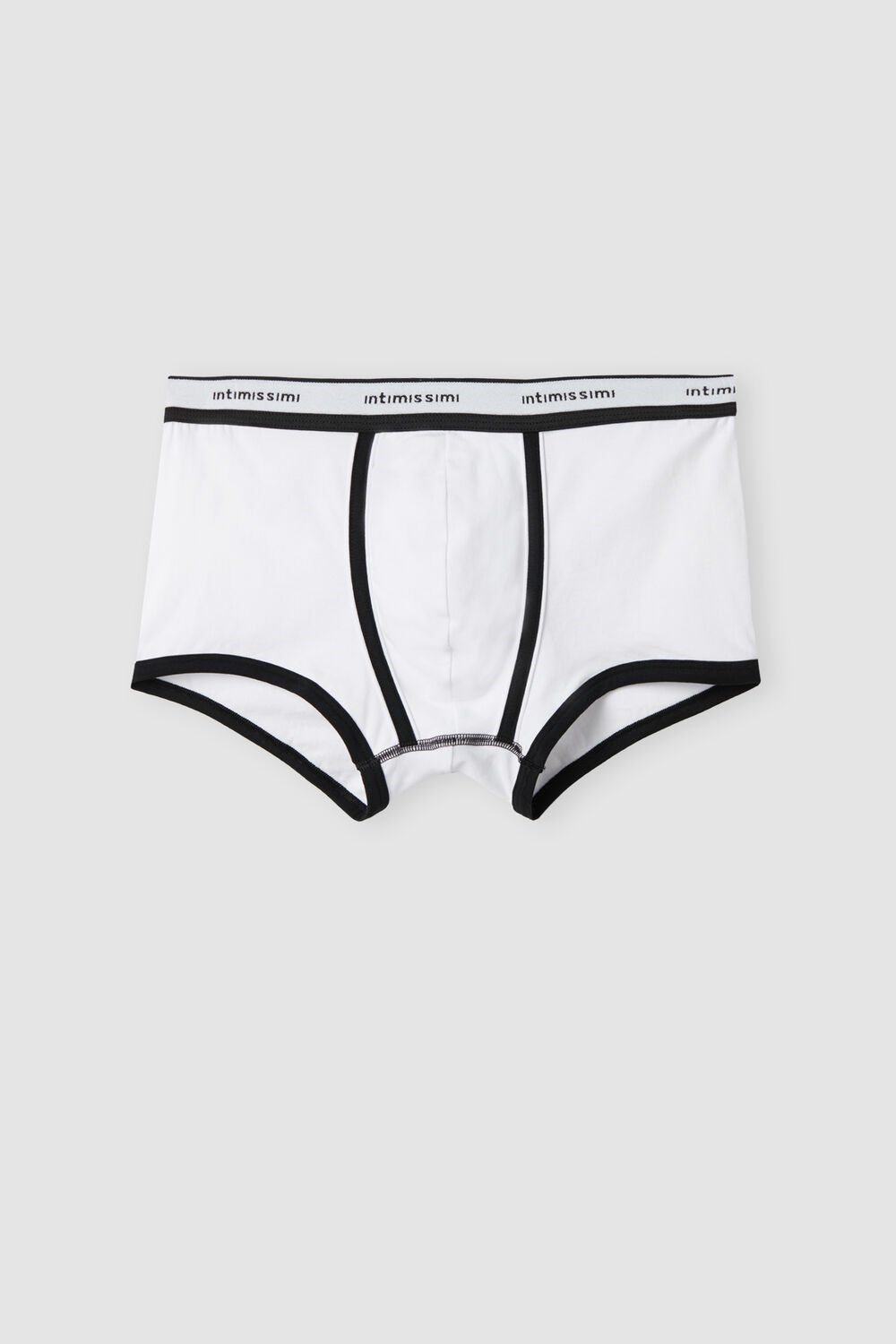 Intimissimi Stretch Supima® Katoenen Boxer Shorts with Logo Detail Gekleurd Wit Zwart | OTDXF3704