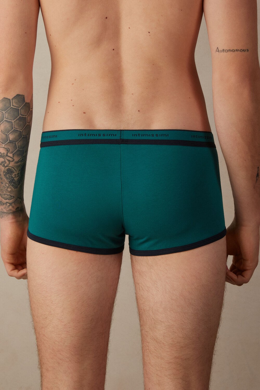 Intimissimi Stretch Supima® Katoenen Boxer Shorts with Logo Detail Groen Groen Blauw | WFRPK4026