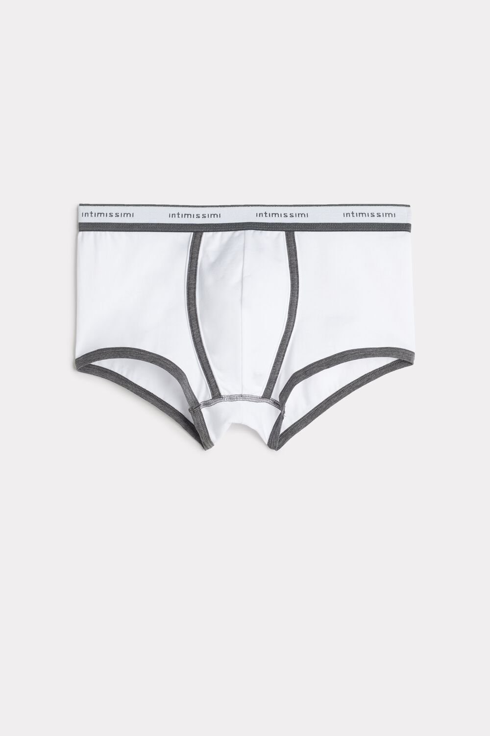 Intimissimi Stretch Supima® Katoenen Boxer Shorts with Logo Detail Grijs Wit | ZDVHI4057