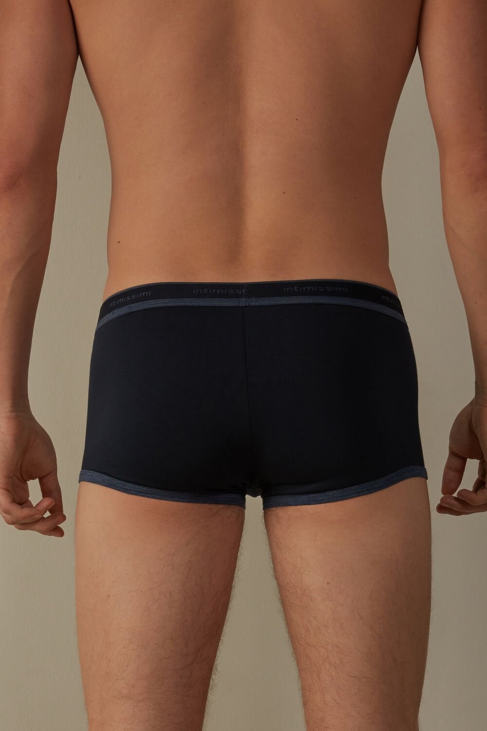 Intimissimi Stretch Supima® Katoenen Boxer Shorts with Logo Detail Blauw Blauw Blauw | ZITDJ7214