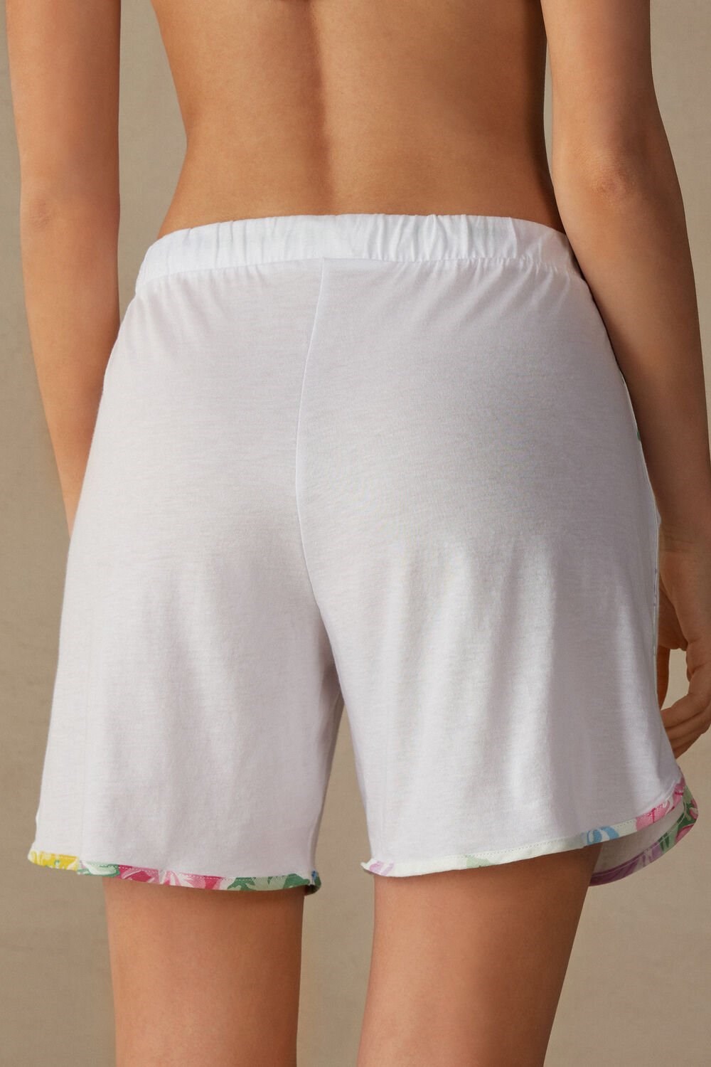 Intimissimi Summer Garden Shorts in Supima® Ultrafresh Katoenen Wit Wit | OXWRP4105