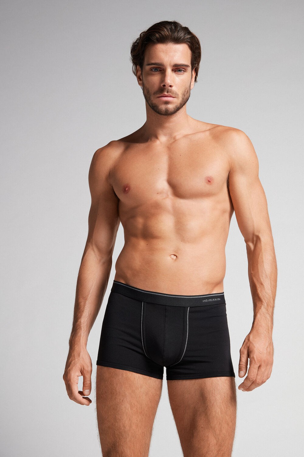 Intimissimi Supima® Katoenen Boxers Zwart Zwart Grijs | PXBMF9182