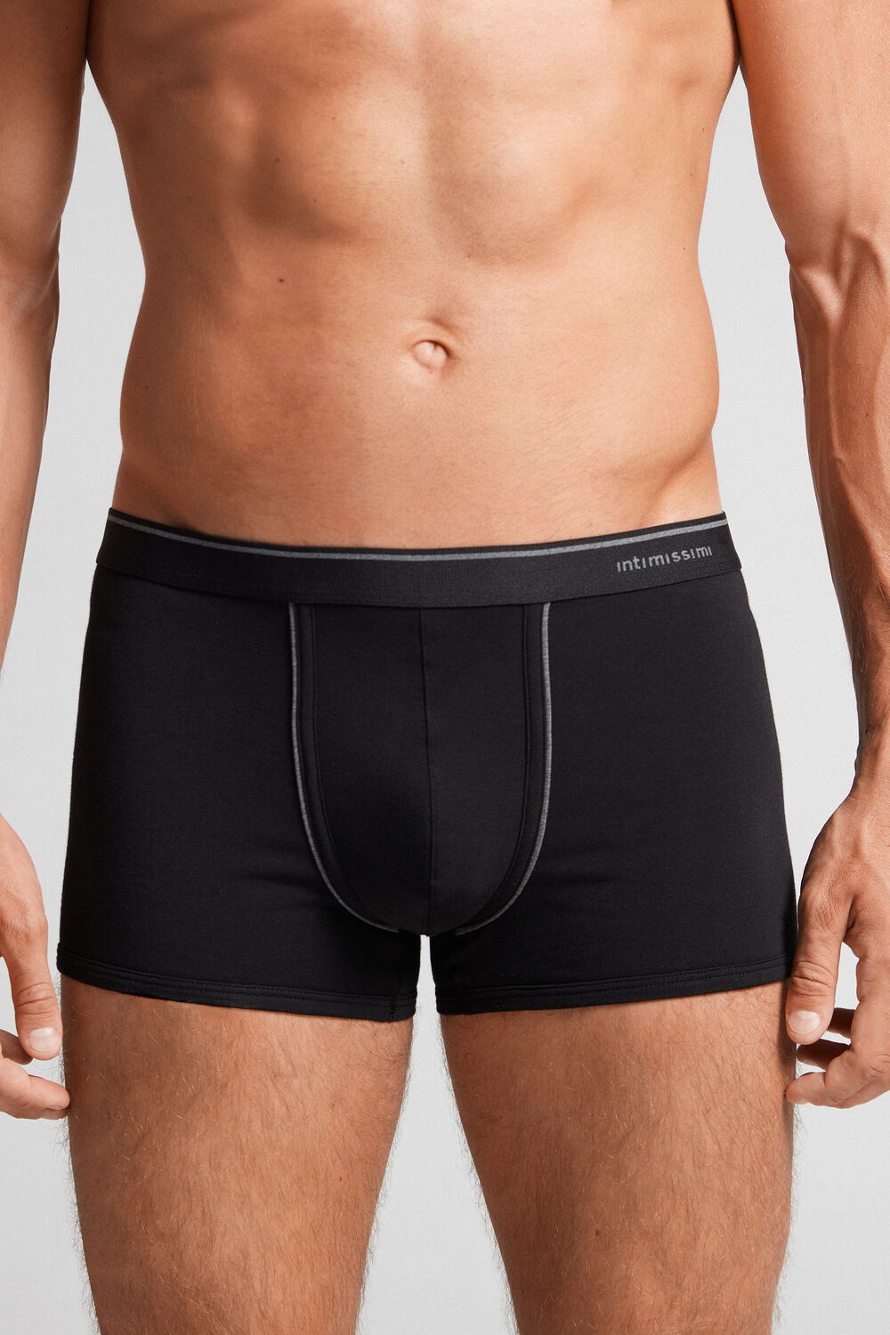 Intimissimi Supima® Katoenen Boxers Zwart Zwart Grijs | PXBMF9182