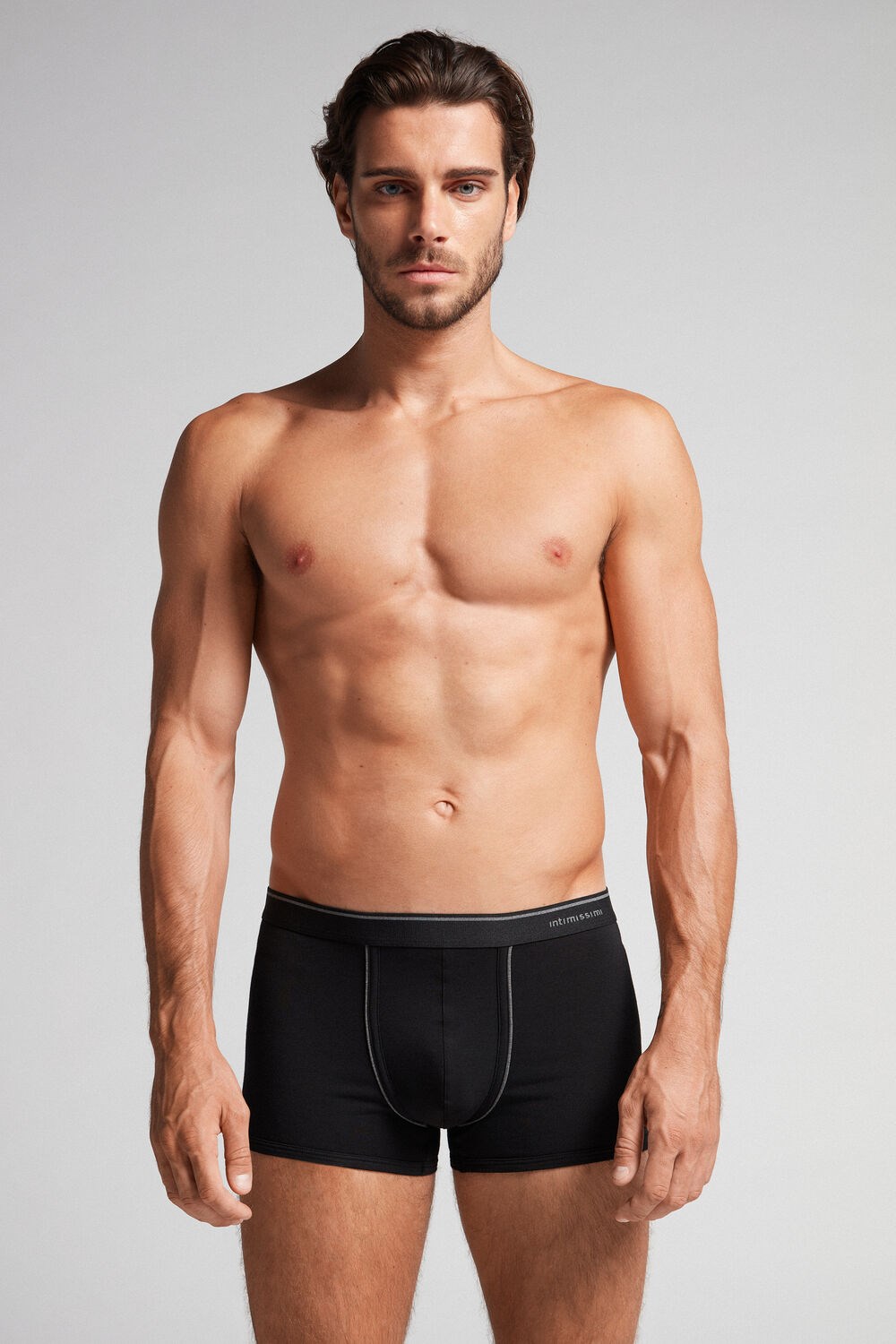 Intimissimi Supima® Katoenen Boxers Zwart Zwart Grijs | PXBMF9182