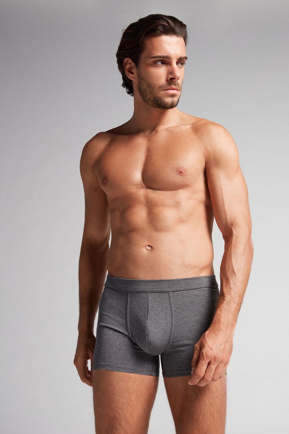 Intimissimi Supima® Katoenen Loose Fit Boxers Donkergrijs Grijs | KJCTH7594