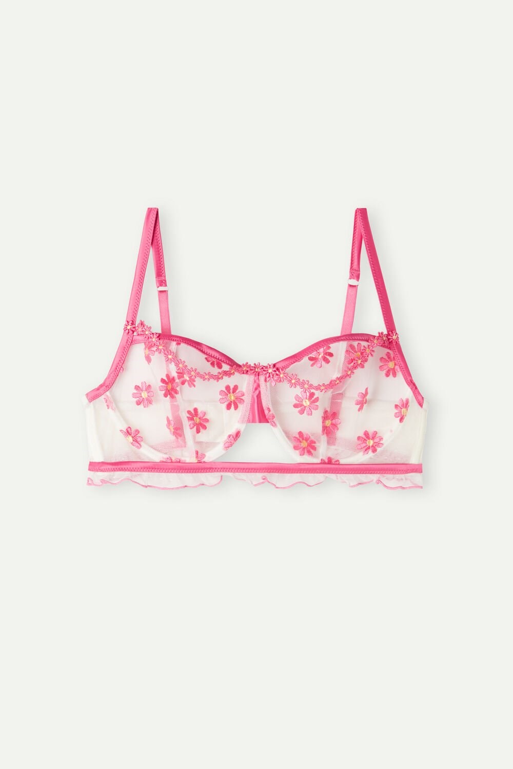 Intimissimi Sweet Like Daisies Balconette Bra Wit Fuchsie Roze Wit | EQVOL3961