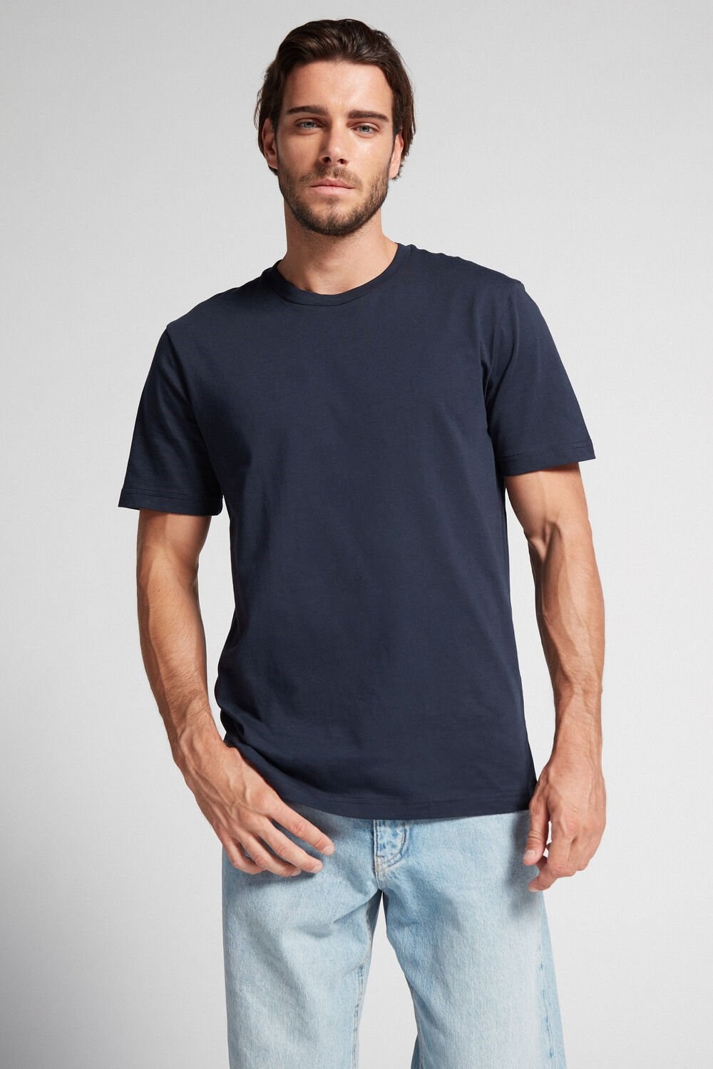 Intimissimi T-shirt in Katoenen Jersey Blauw | KNYUS4790