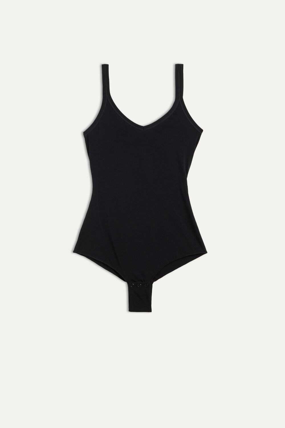 Intimissimi Tank Stijl Bodysuit in Supima® Ultralight Katoenen Zwart | BKION1870