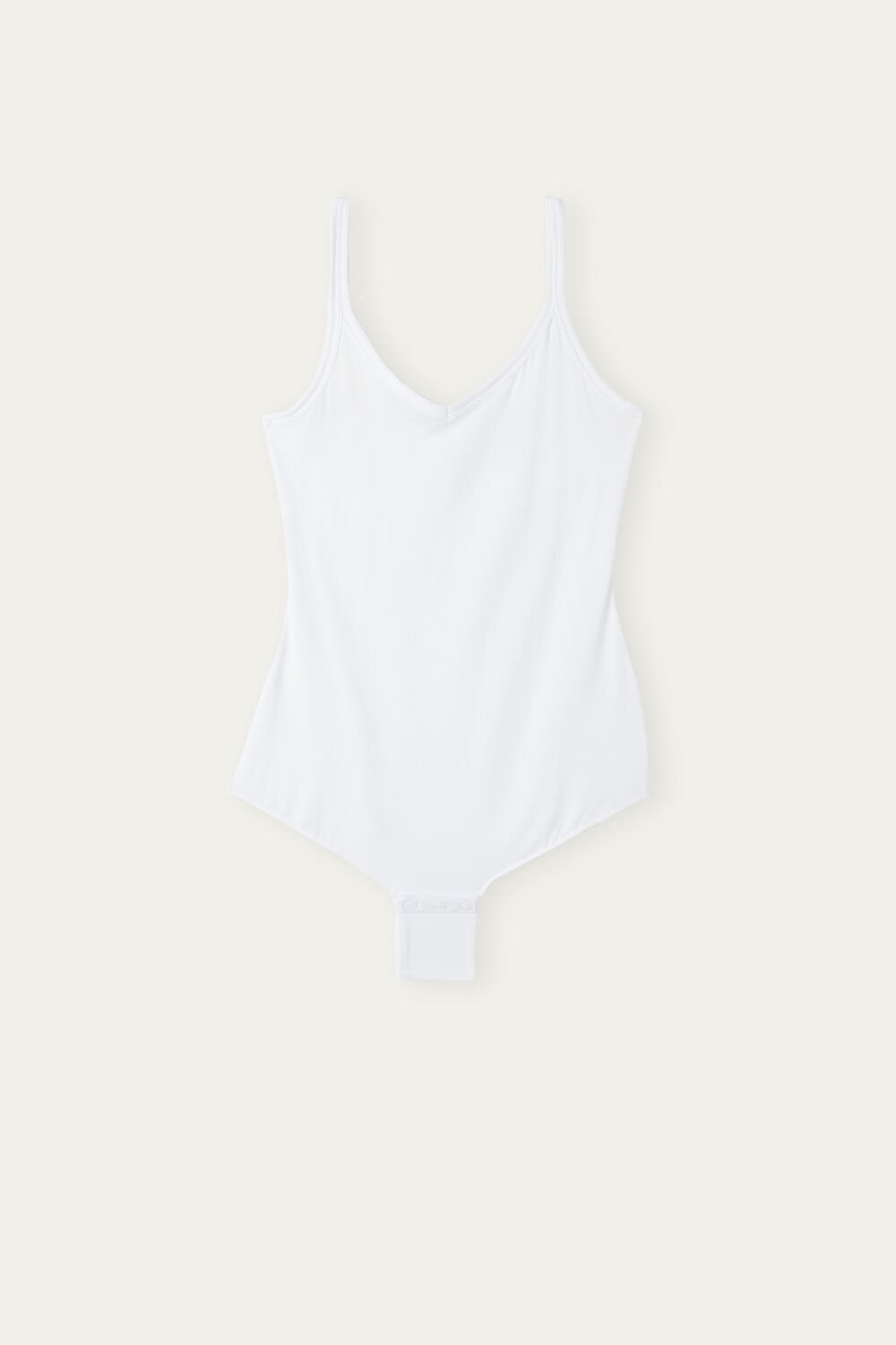 Intimissimi Tank Stijl Bodysuit in Supima® Ultralight Katoenen Wit | LHPKT6874