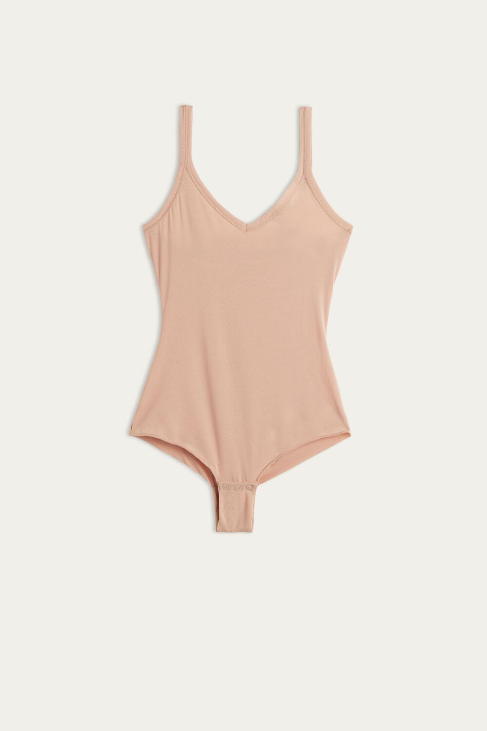 Intimissimi Tank Stijl Bodysuit in Supima® Ultralight Katoenen Beige | TGHSD2906