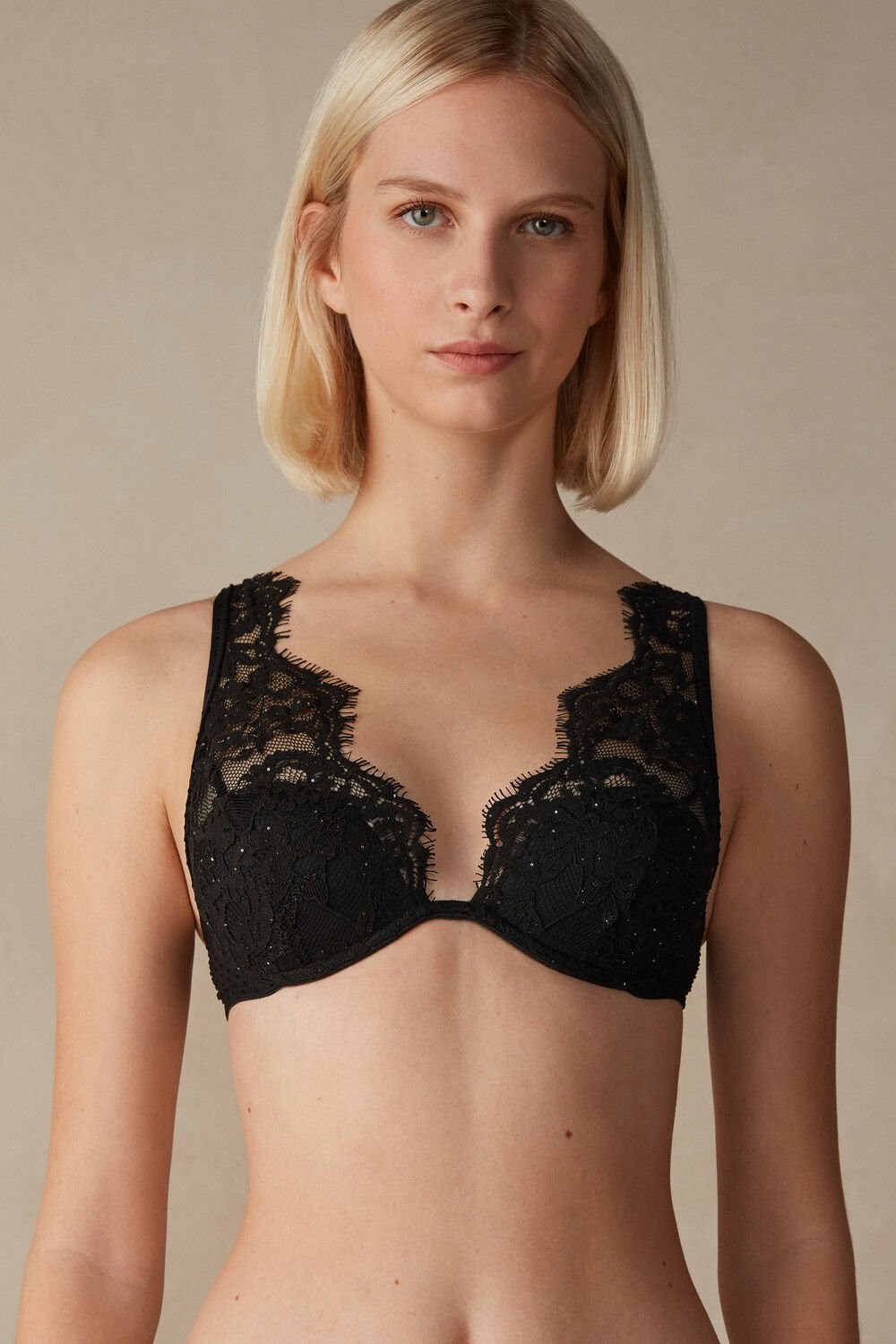 Intimissimi Time to Shine Elena Balconette Bra Zwart Zwart | QSVXZ7381