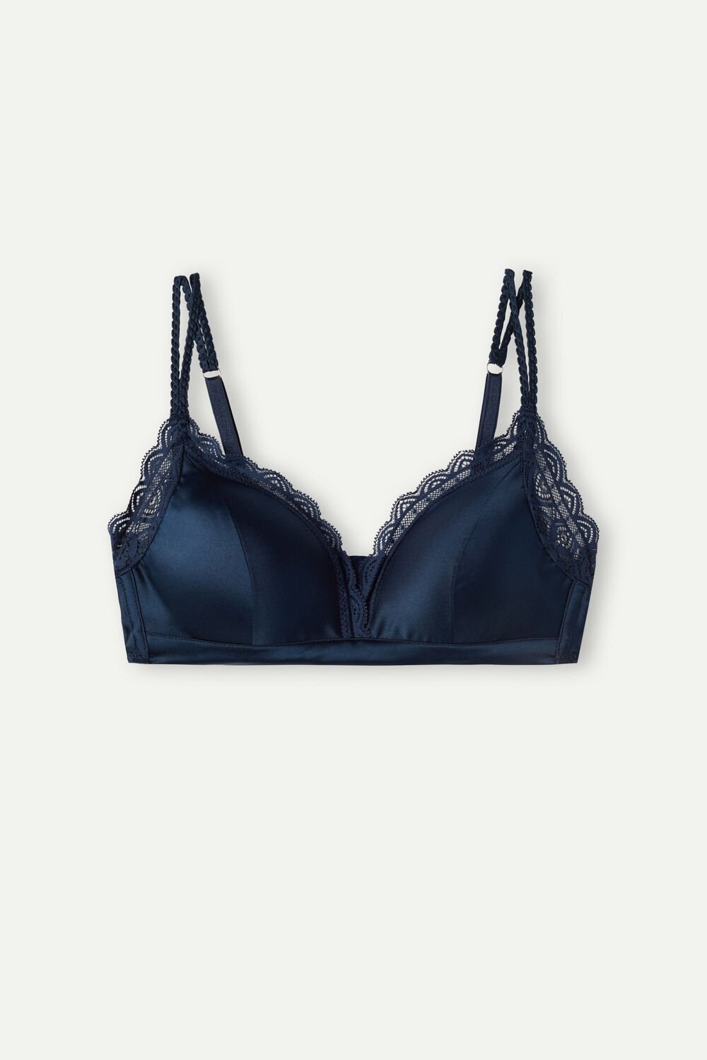 Intimissimi Tiziana Silk and Kanten Triangle Bra Blauw Blauw | EVRNS2309