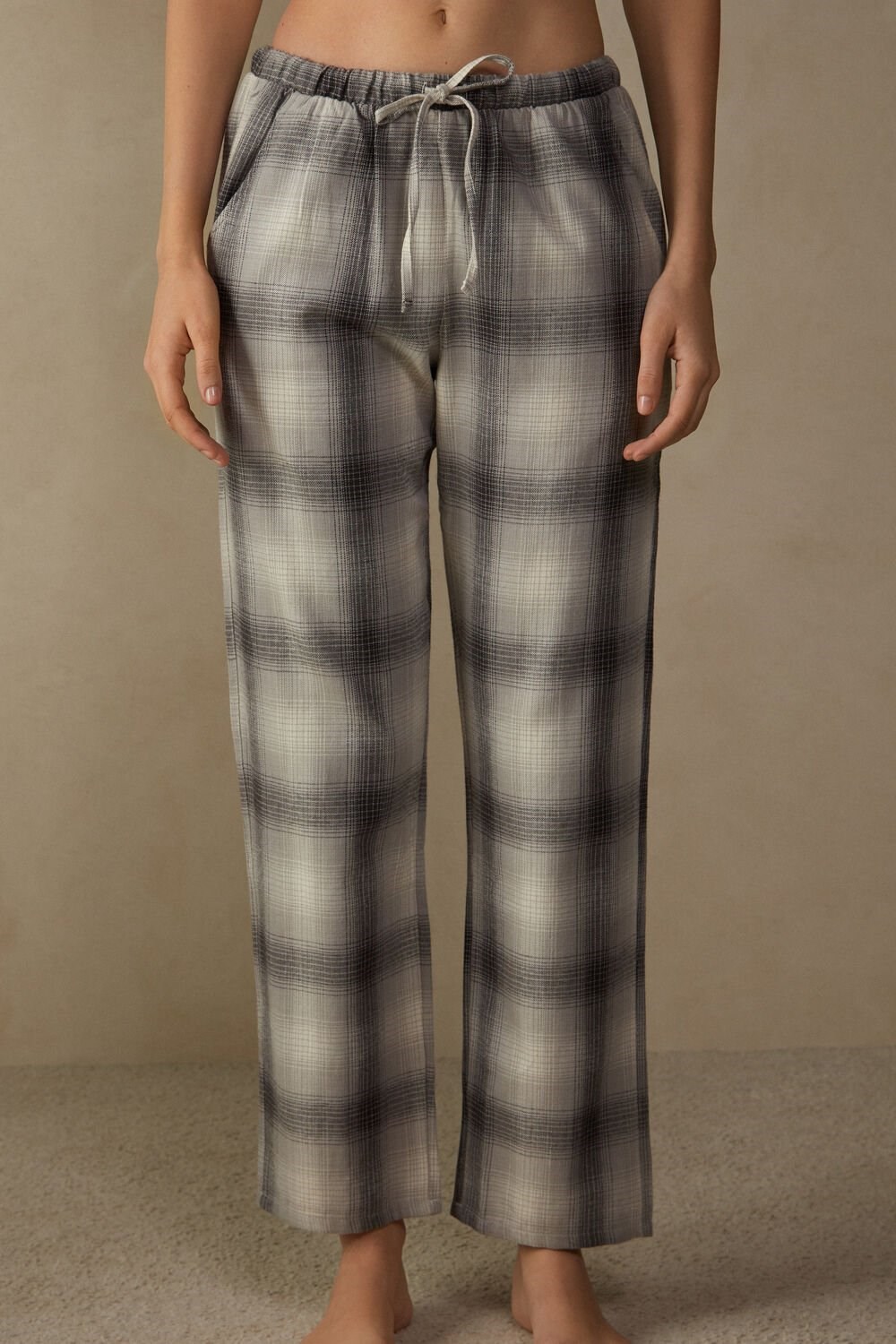 Intimissimi Warm Cuddles Pants in Brushed Cloth Grijs Grijs Wit | OPMGH2704