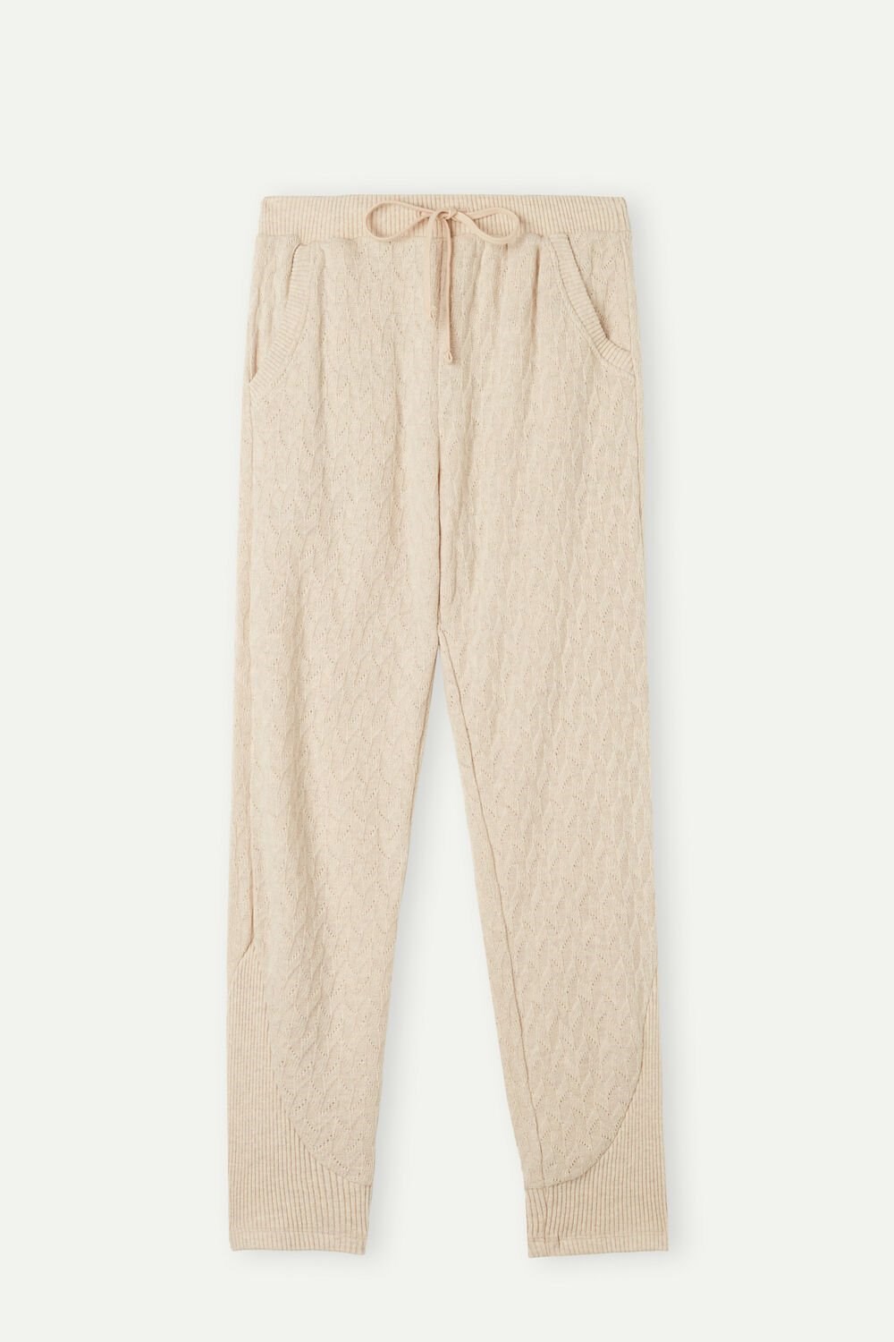 Intimissimi Winter Braid Full Length Cuffed Pants Beige | PMQUD9806