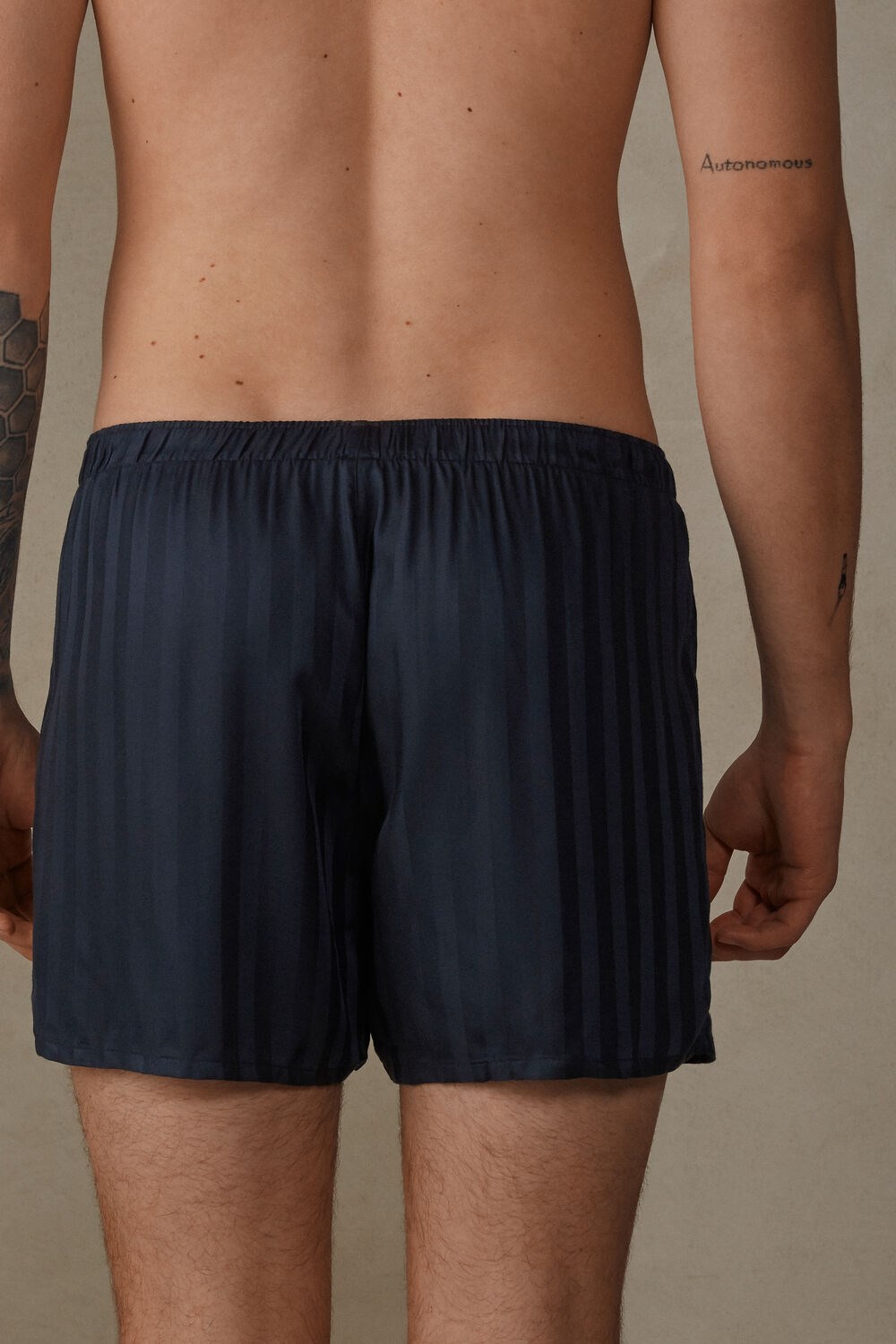 Intimissimi Woven Modal Boxers Blauw Donkerblauw | UYEPS6730