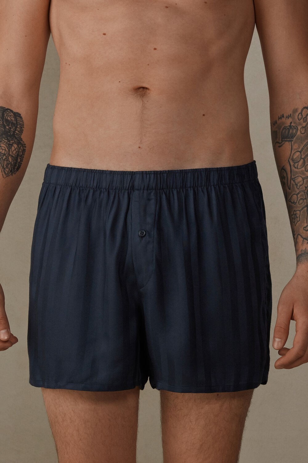 Intimissimi Woven Modal Boxers Blauw Donkerblauw | UYEPS6730