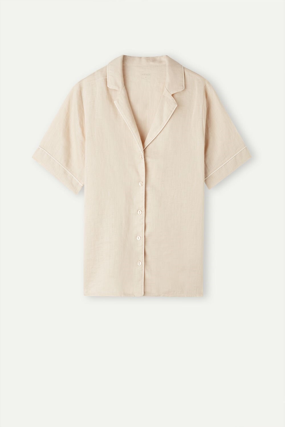 Intimissimi Yacht Night Linen Kort Sleeve Shirt Beige | GYLDI7834