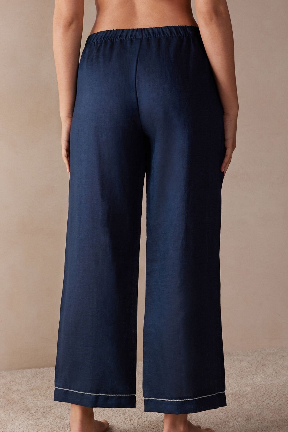 Intimissimi Yacht Night Linen Pants Blauw Blauw | FOXSC7036