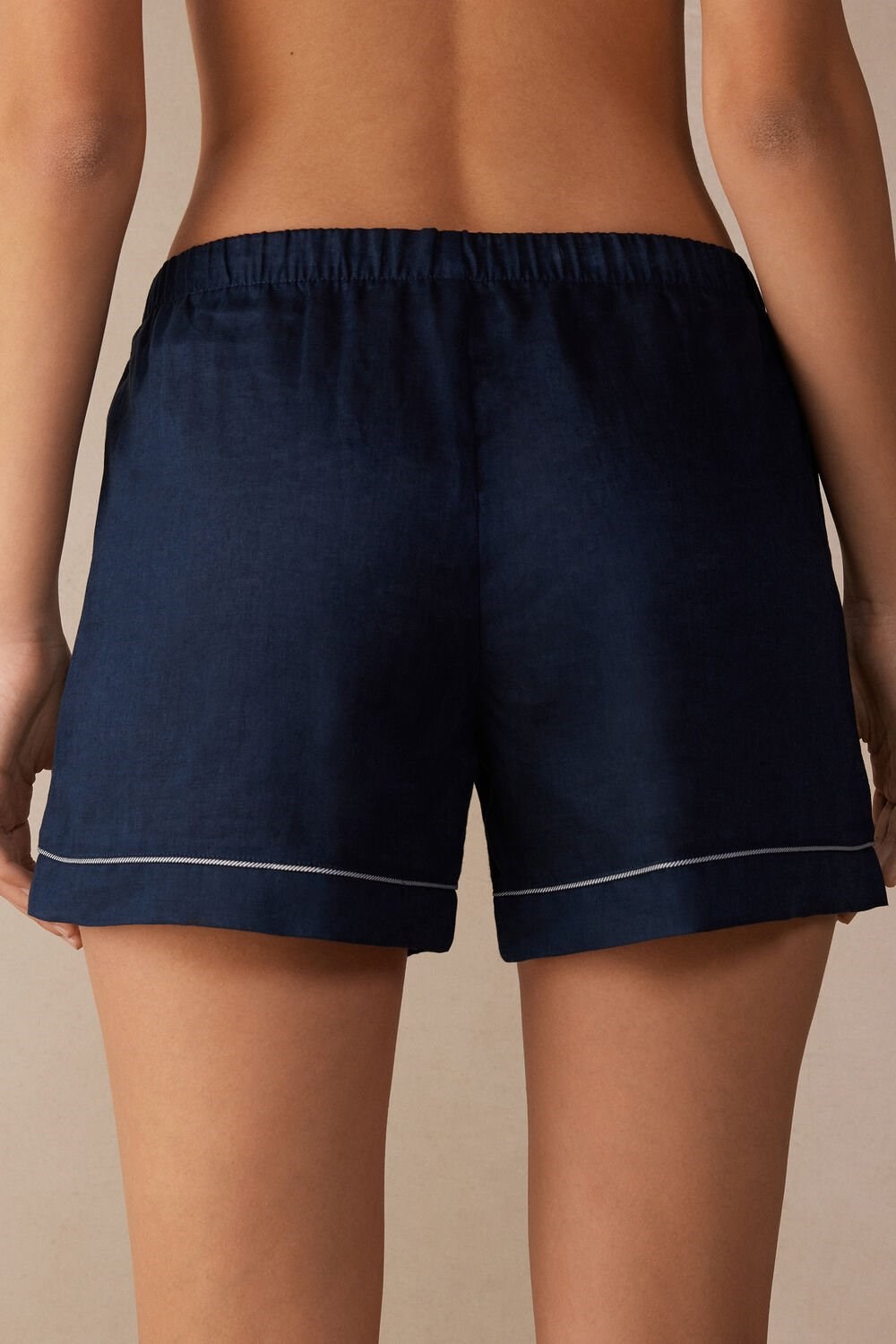 Intimissimi Yacht Night Linen Shorts Blauw Blauw | SLWDU2164